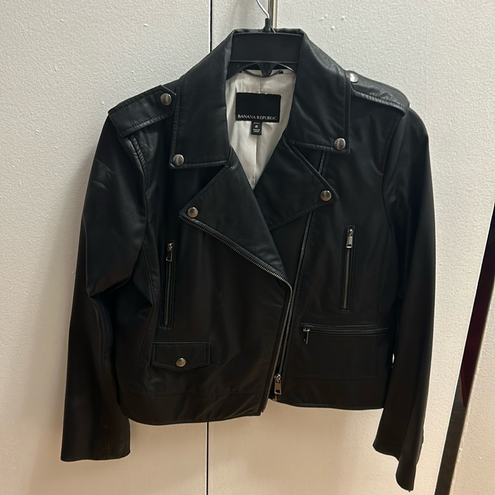 Banana Republic Petite Vegan Leather Jacket